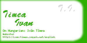 timea ivan business card