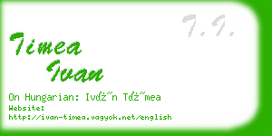 timea ivan business card